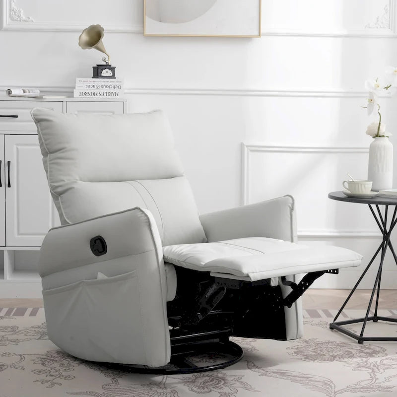 Fauteuil relax moderne, pivotant et berçant, avec siège surdimensionné