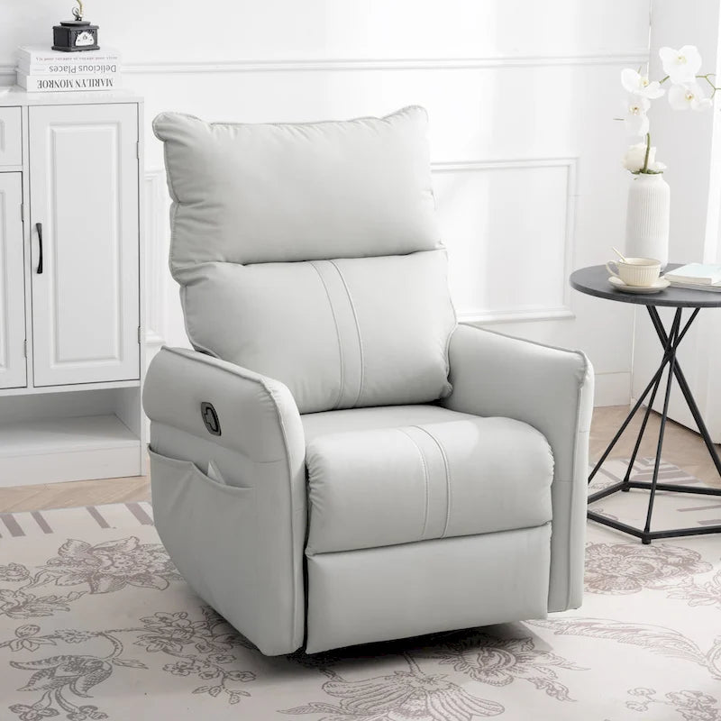 Fauteuil relax moderne, pivotant et berçant, avec siège surdimensionné