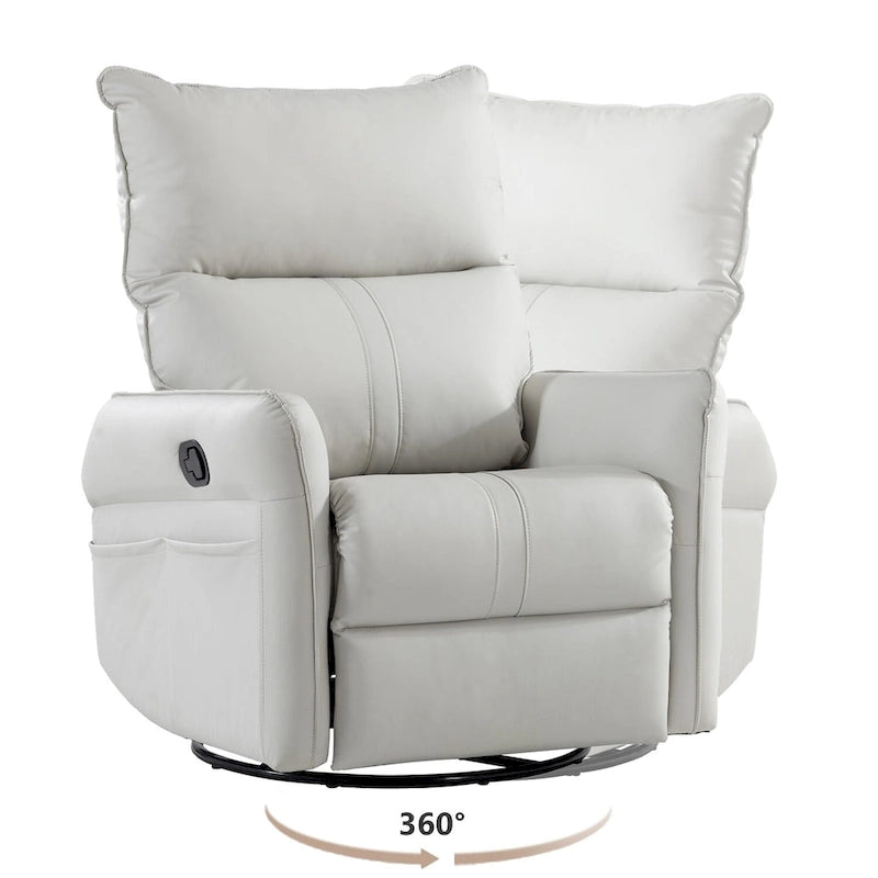 Fauteuil relax moderne, pivotant et berçant, avec siège surdimensionné