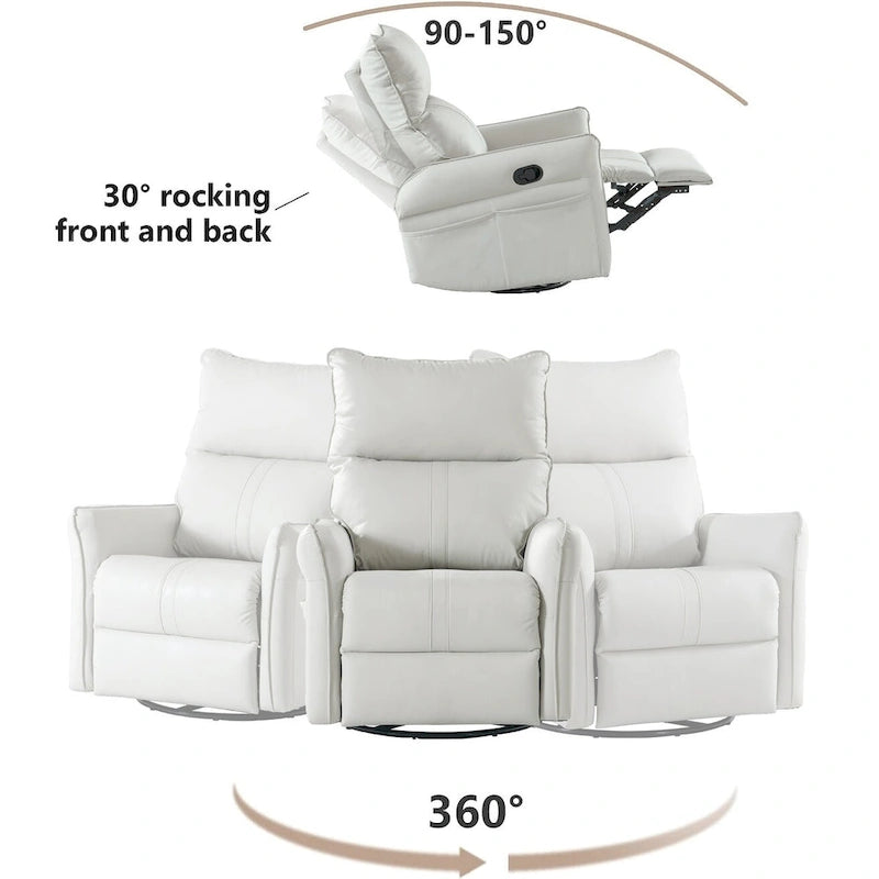 Fauteuil relax moderne, pivotant et berçant, avec siège surdimensionné