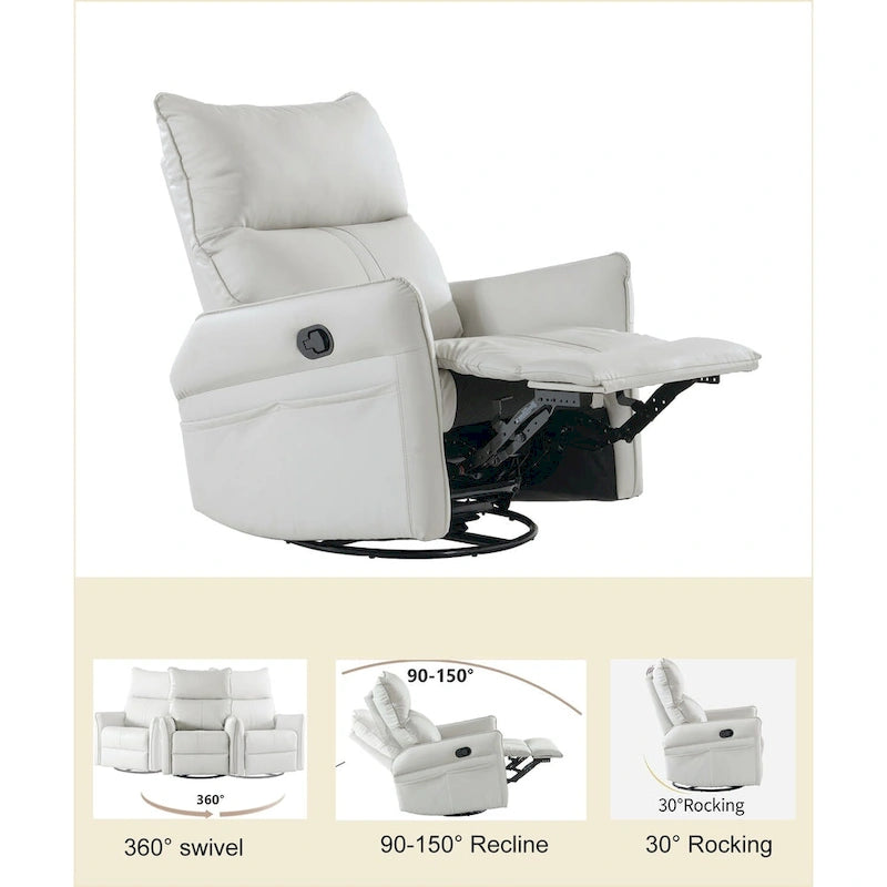 Fauteuil relax moderne, pivotant et berçant, avec siège surdimensionné
