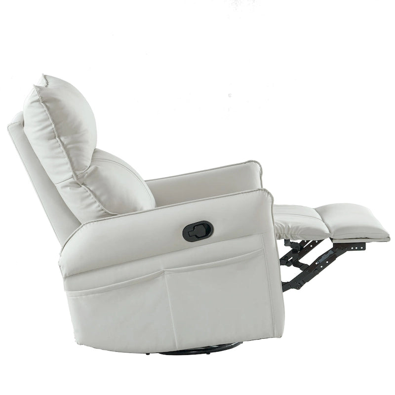 Fauteuil relax moderne, pivotant et berçant, avec siège surdimensionné