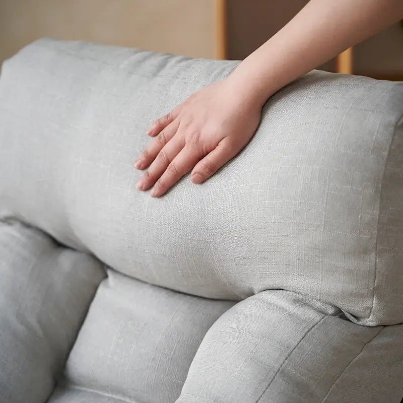 Fauteuil inclinable pivotant gris avec support de téléphone, appui-tête réglable