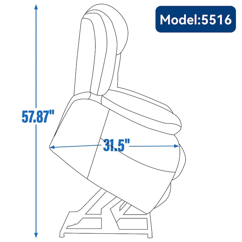 Fauteuil inclinable électrique en cuir véritable marron de taille moyenne avec double moteur, position infinie et capacité de 158 kg