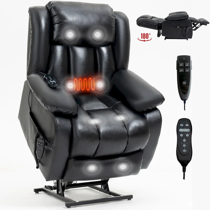 Fauteuil inclinable électrique en cuir véritable marron de taille moyenne avec double moteur, position infinie et capacité de 158 kg
