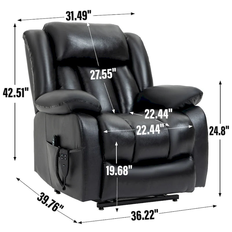 Fauteuil inclinable électrique en cuir véritable marron de taille moyenne avec double moteur, position infinie et capacité de 158 kg