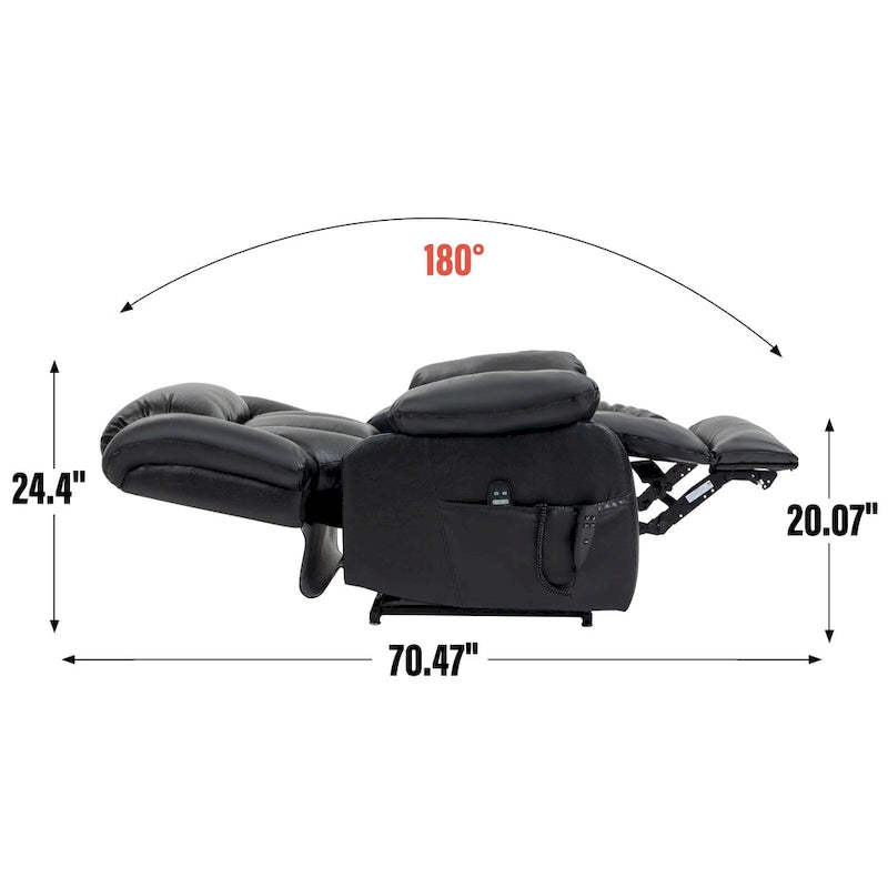 Fauteuil inclinable électrique en cuir véritable marron de taille moyenne avec double moteur, position infinie et capacité de 158 kg