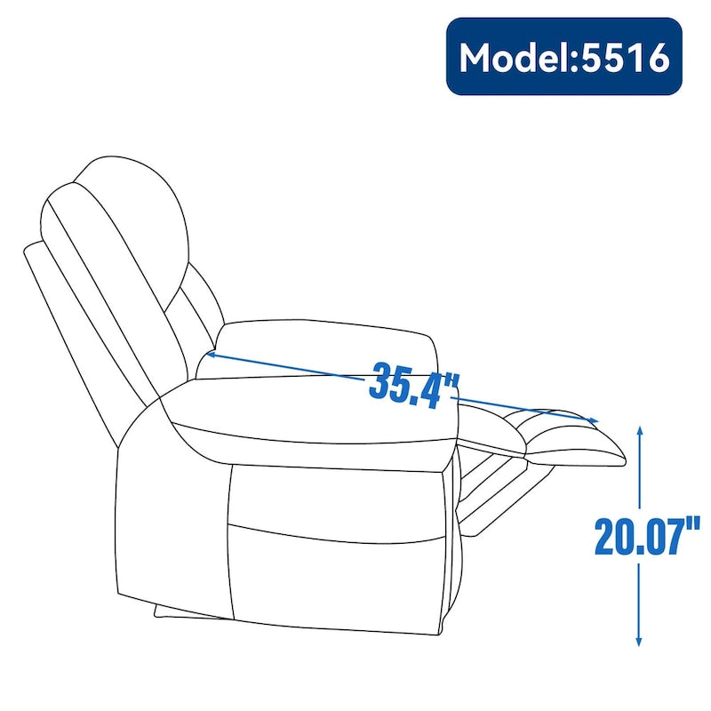 Fauteuil inclinable électrique en cuir véritable marron de taille moyenne avec double moteur, position infinie et capacité de 158 kg