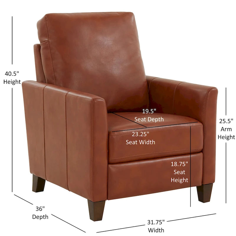 Fauteuil inclinable moderne en similicuir Pablo Caramel