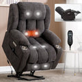 Fauteuil inclinable releveur électrique en chenille avec massage vibrant à 8 points et chauffage lombaire, ports USB et Type-C
