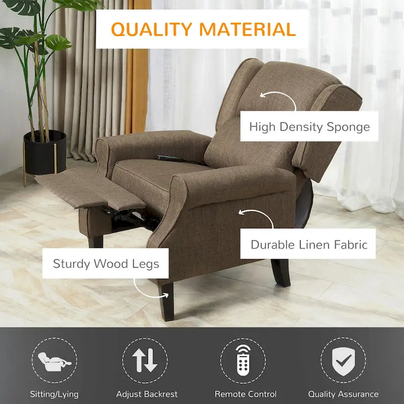 Fauteuil inclinable de massage chauffant avec chauffage lombaire et télécommande
