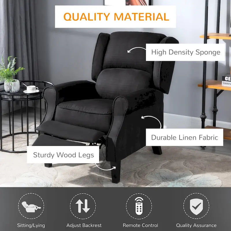 Fauteuil inclinable de massage chauffant avec chauffage lombaire et télécommande