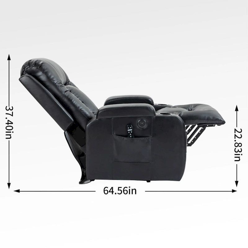 Fauteuil releveur électrique à position infinie pour personnes âgées, avec massage vibrant 8 points et chauffage lombaire, port de chargement USB