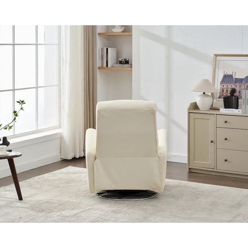 Fauteuil inclinable pivotant et coulissant en similicuir, dossier ergonomique, ports USB