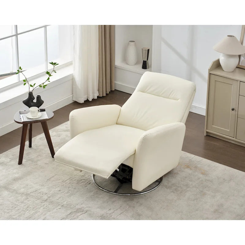 Fauteuil inclinable pivotant et coulissant en similicuir, dossier ergonomique, ports USB