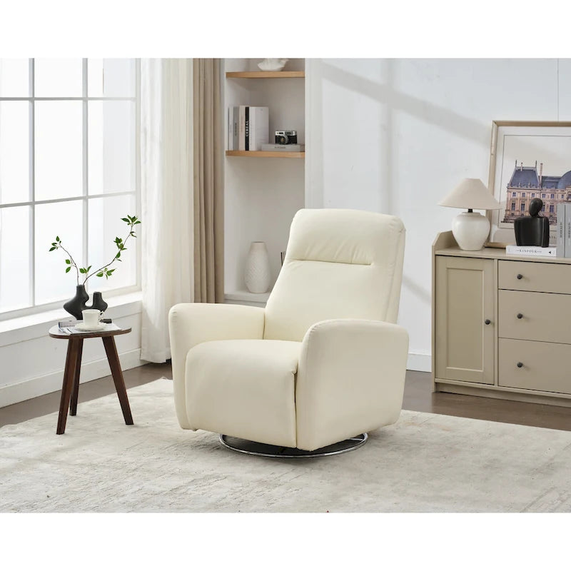 Fauteuil inclinable pivotant et coulissant en similicuir, dossier ergonomique, ports USB