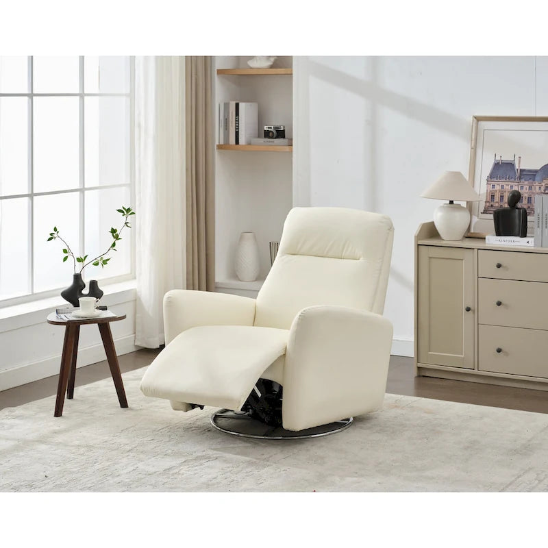 Fauteuil inclinable pivotant et coulissant en similicuir, dossier ergonomique, ports USB