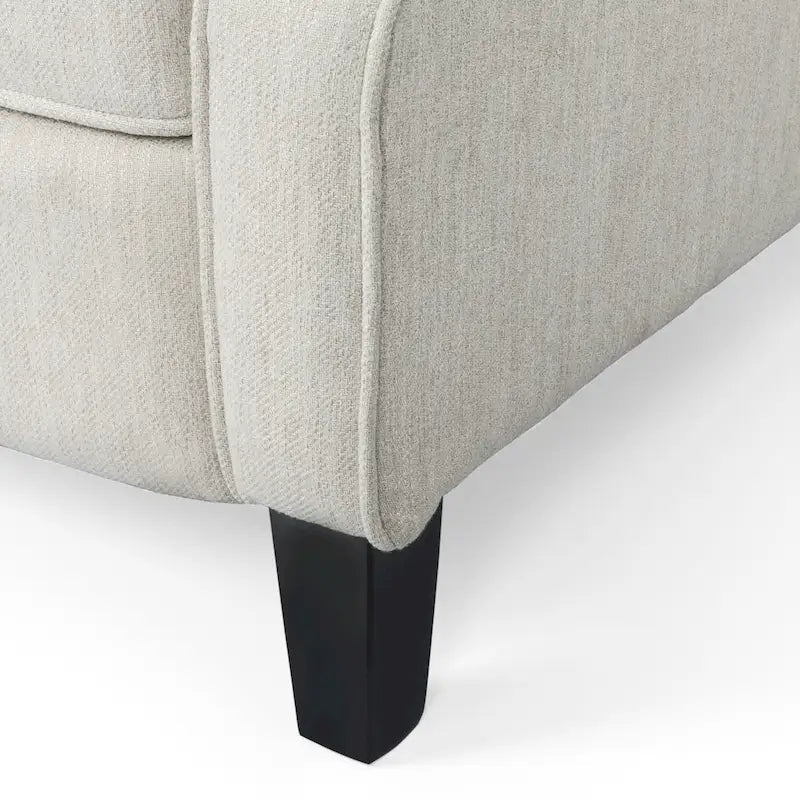Fauteuil inclinable moderne à oreilles, avec repose-pieds, capitonné et pieds en bouleau