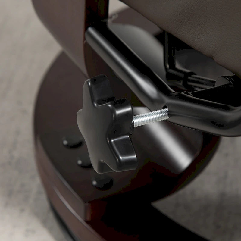 Fauteuil inclinable avec pouf, Fauteuil inclinable pivotant avec pouf, Fauteuil inclinable en similicuir avec dossier haut et cadre en bois