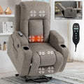 Grand fauteuil inclinable releveur électrique avec massage et chauffage pour personnes âgées, larges fauteuils inclinables, avec ports USB et Type C, 2 porte-gobelets