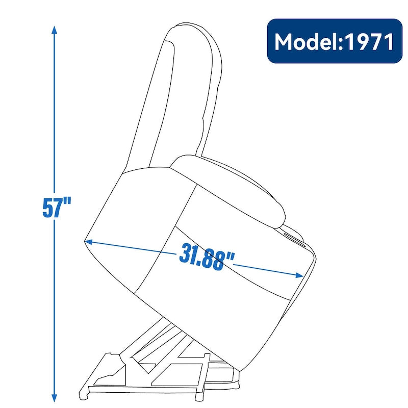 Grand fauteuil inclinable releveur électrique avec massage et chauffage pour personnes âgées, larges fauteuils inclinables, avec ports USB et Type C, 2 porte-gobelets
