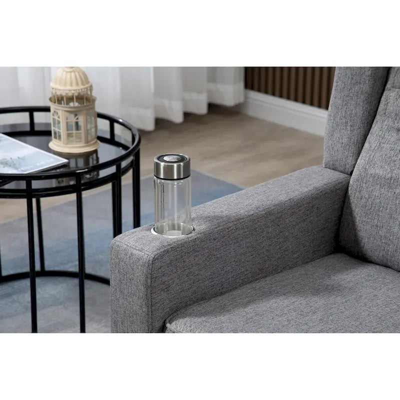 Fauteuil inclinable à pousser, fauteuil inclinable à oreilles capitonné, canapé simple manuel en tissu pour cinéma maison