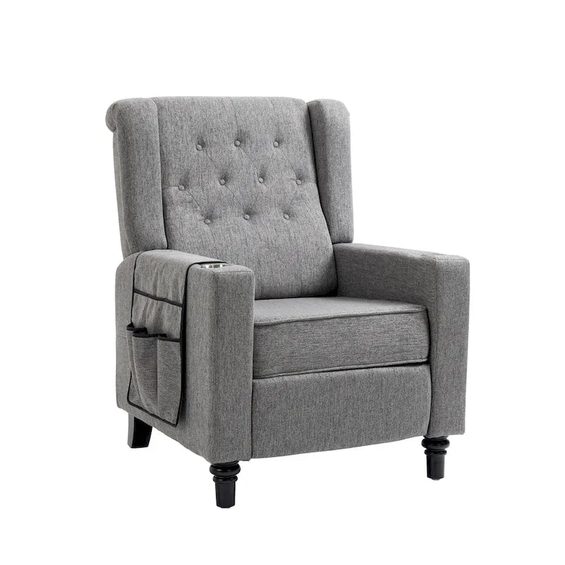 Fauteuil inclinable à pousser, fauteuil inclinable à oreilles capitonné, canapé simple manuel en tissu pour cinéma maison