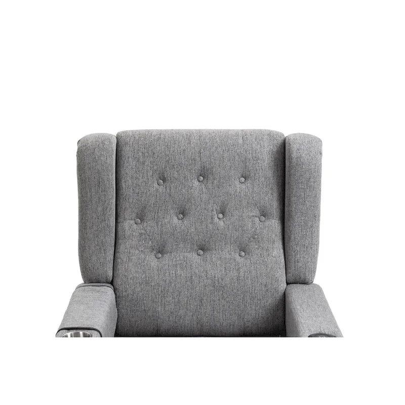 Fauteuil inclinable à pousser, fauteuil inclinable à oreilles capitonné, canapé simple manuel en tissu pour cinéma maison
