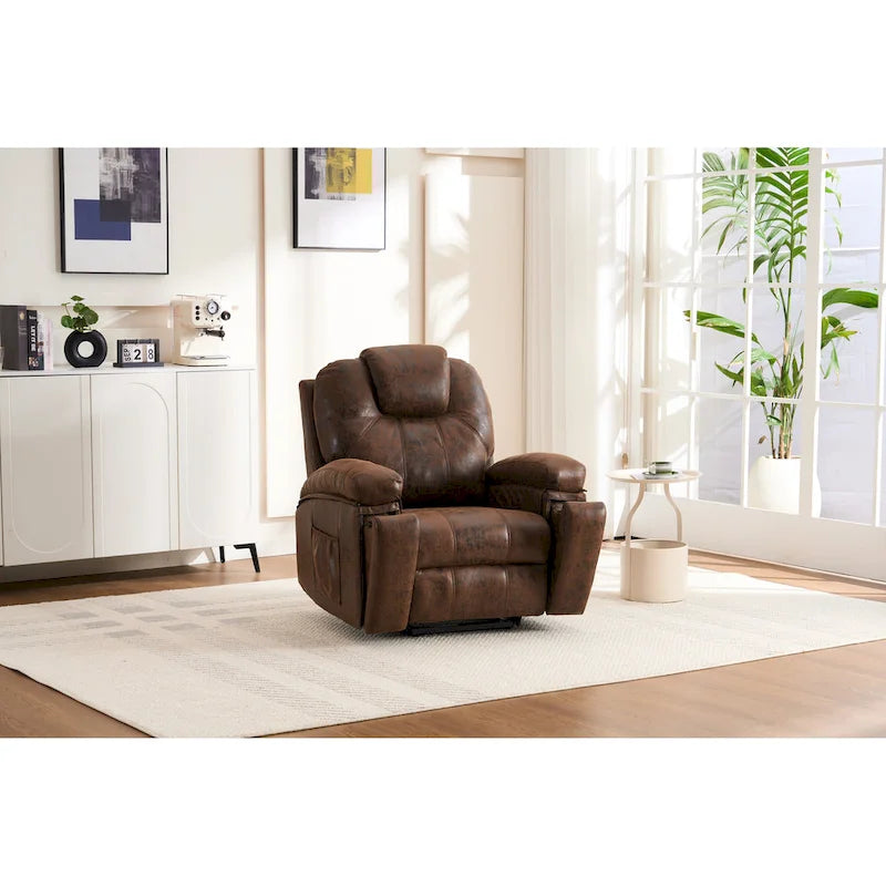 Fauteuil inclinable releveur avec massage et chaleur pour personnes âgées, larges fauteuils inclinables rembourrés, robuste, mécanisme d'inclinaison sécurisé