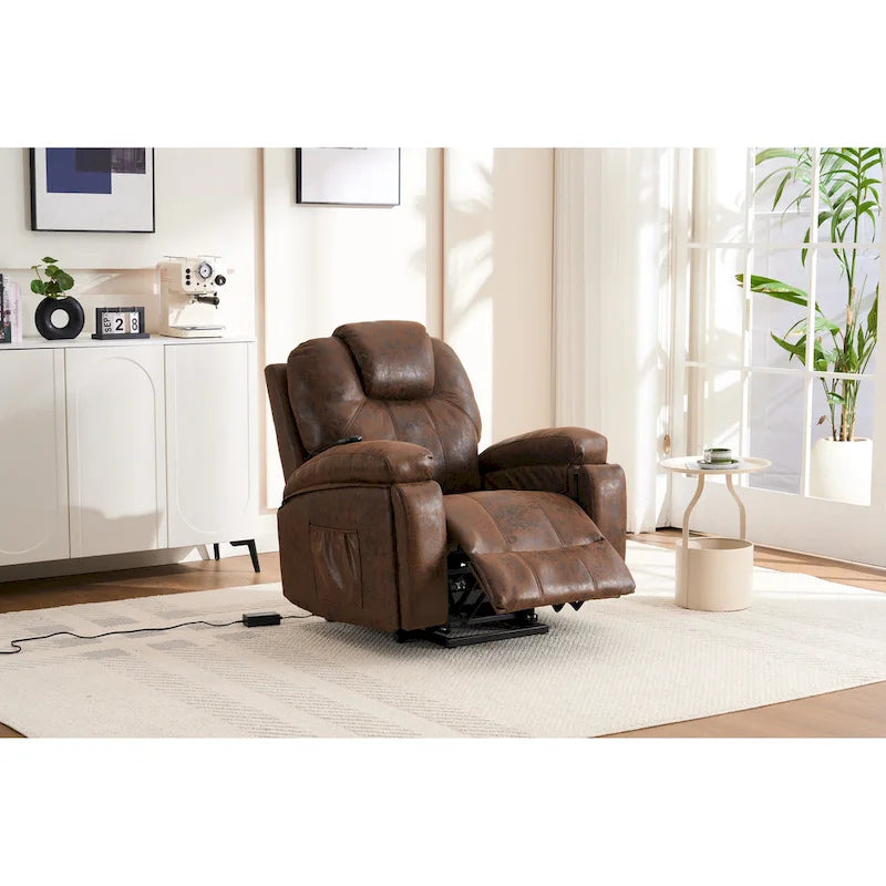 Fauteuil inclinable releveur avec massage et chaleur pour personnes âgées, larges fauteuils inclinables rembourrés, robuste, mécanisme d'inclinaison sécurisé