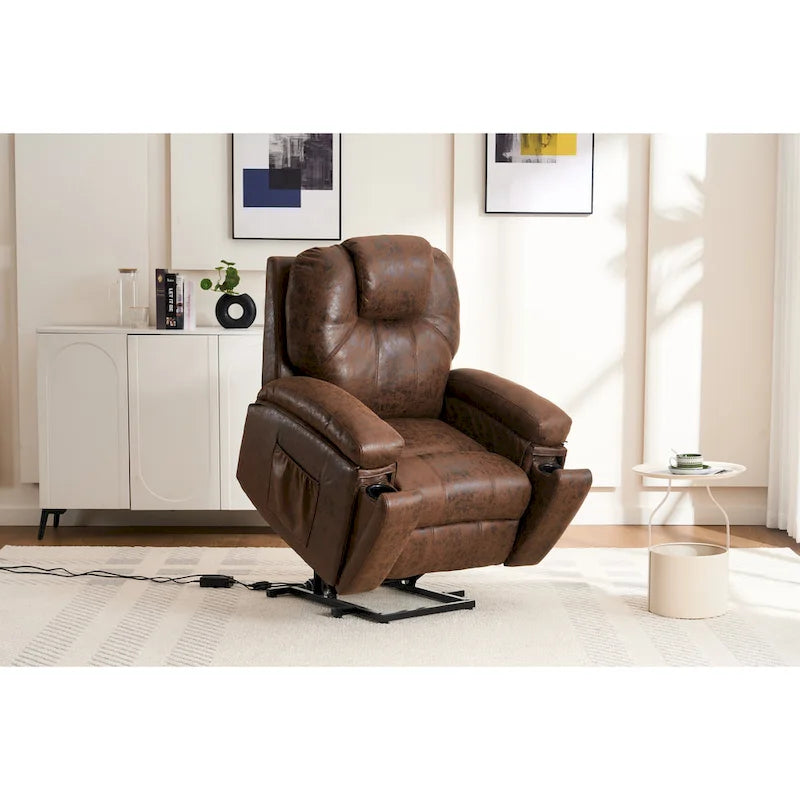 Fauteuil inclinable releveur avec massage et chaleur pour personnes âgées, larges fauteuils inclinables rembourrés, robuste, mécanisme d'inclinaison sécurisé