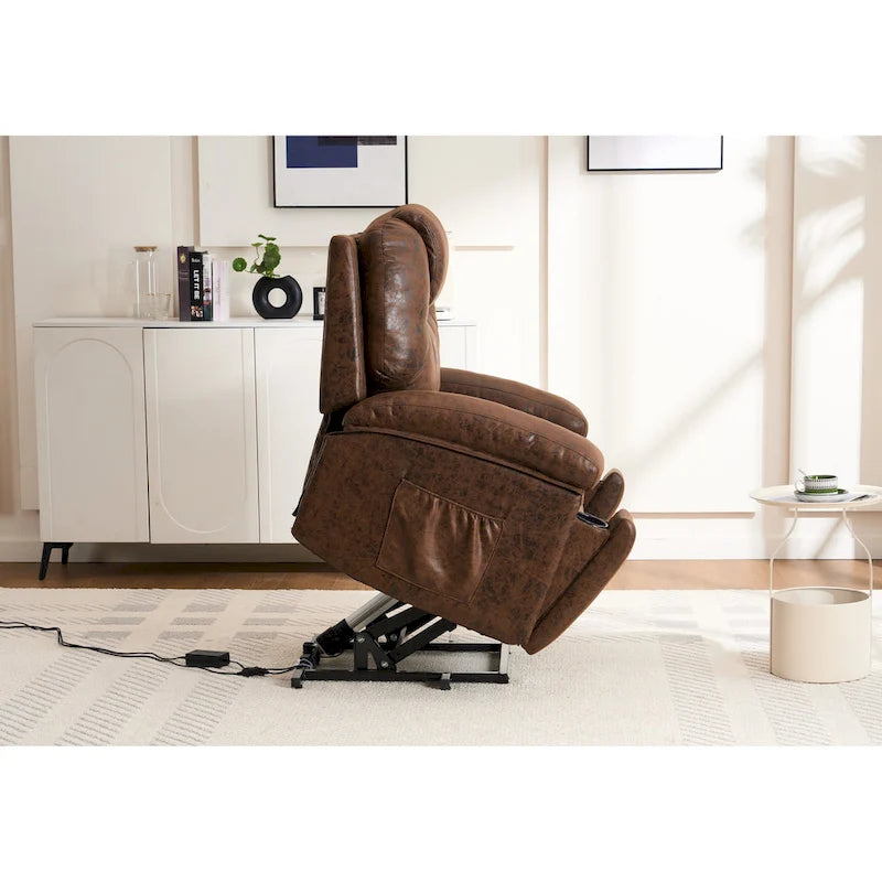 Fauteuil inclinable releveur avec massage et chaleur pour personnes âgées, larges fauteuils inclinables rembourrés, robuste, mécanisme d'inclinaison sécurisé