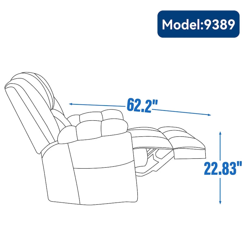 Fauteuil inclinable manuel en tissu avec fonction bascule et pivotante pour le salon