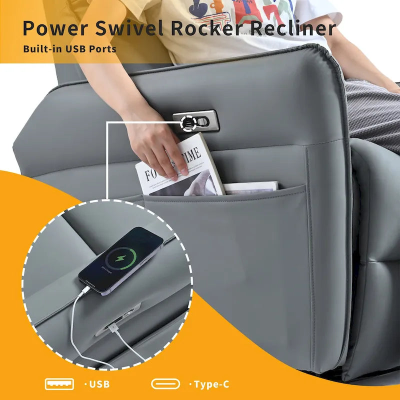 Fauteuil inclinable électrique pivotant à 270° pour adultes, petit fauteuil inclinable électrique pour salon