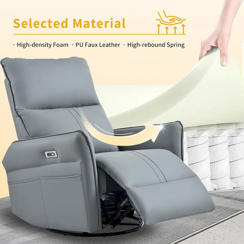 Fauteuil inclinable électrique pivotant à 270° pour adultes, petit fauteuil inclinable électrique pour salon