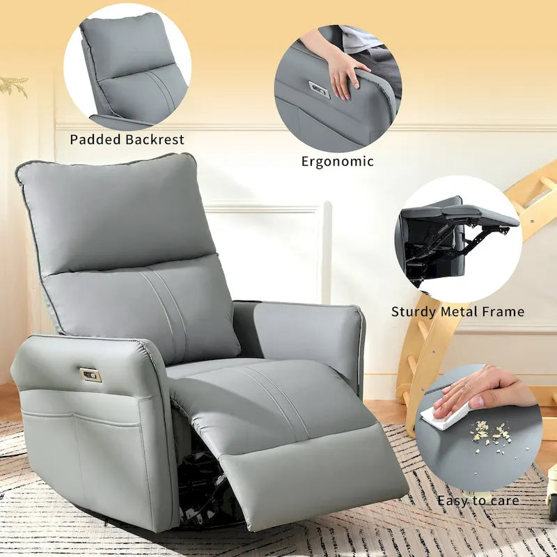 Fauteuil inclinable électrique pivotant à 270° pour adultes, petit fauteuil inclinable électrique pour salon
