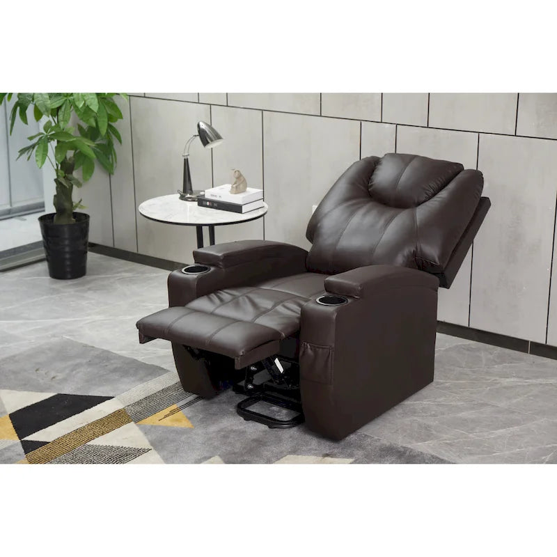 Fauteuil inclinable, canapé inclinable moderne en similicuir avec porte-gobelets et télécommande
