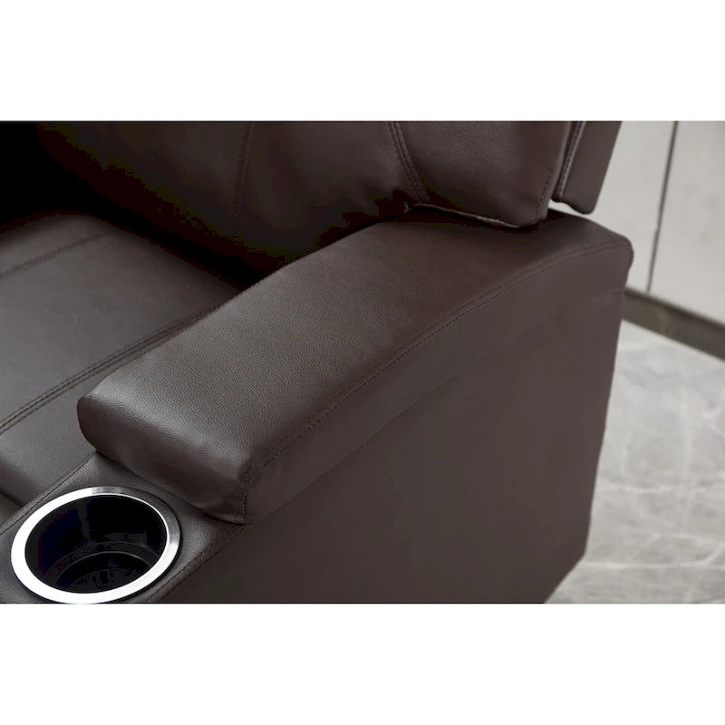 Fauteuil inclinable, canapé inclinable moderne en similicuir avec porte-gobelets et télécommande