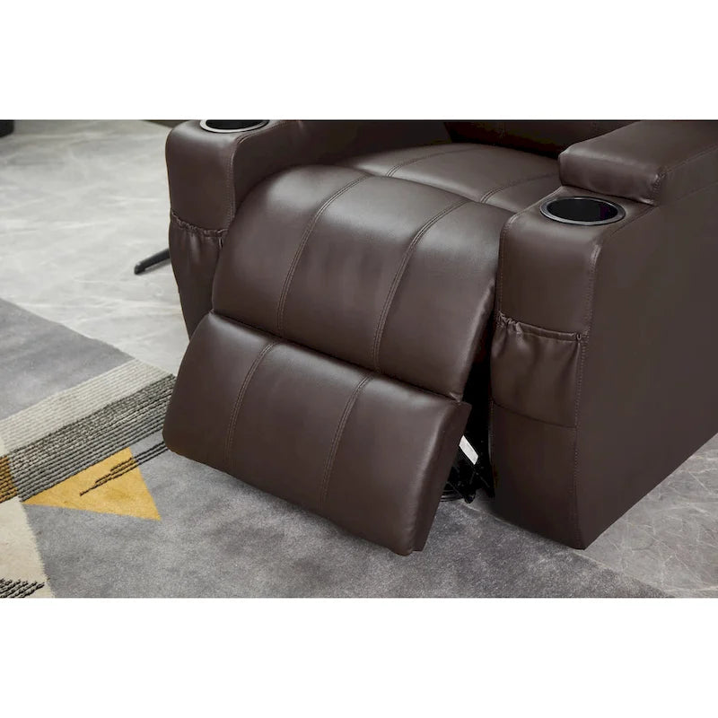 Fauteuil inclinable, canapé inclinable moderne en similicuir avec porte-gobelets et télécommande