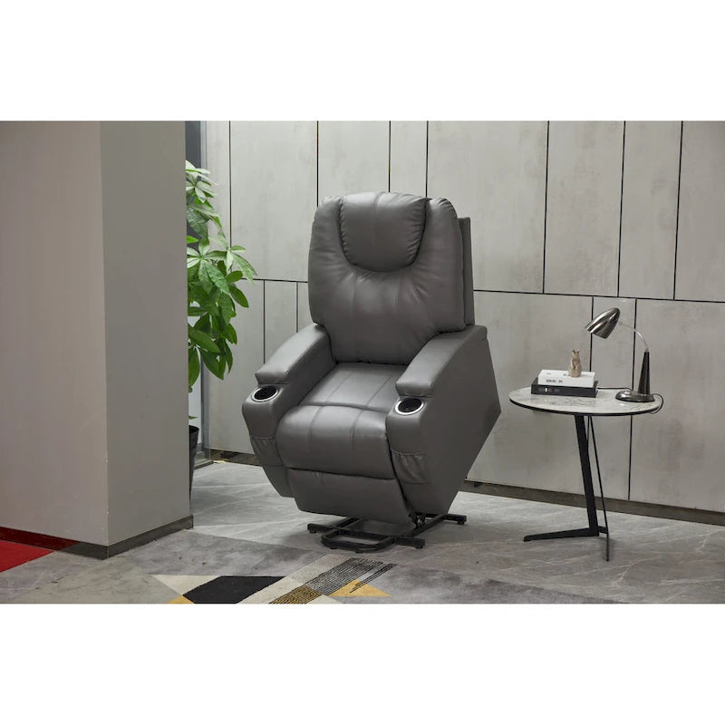 Fauteuil inclinable, canapé inclinable moderne en similicuir avec porte-gobelets et télécommande