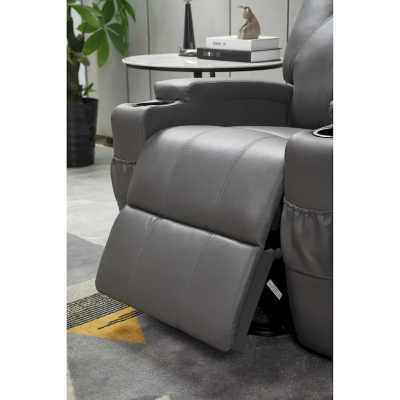Fauteuil inclinable, canapé inclinable moderne en similicuir avec porte-gobelets et télécommande