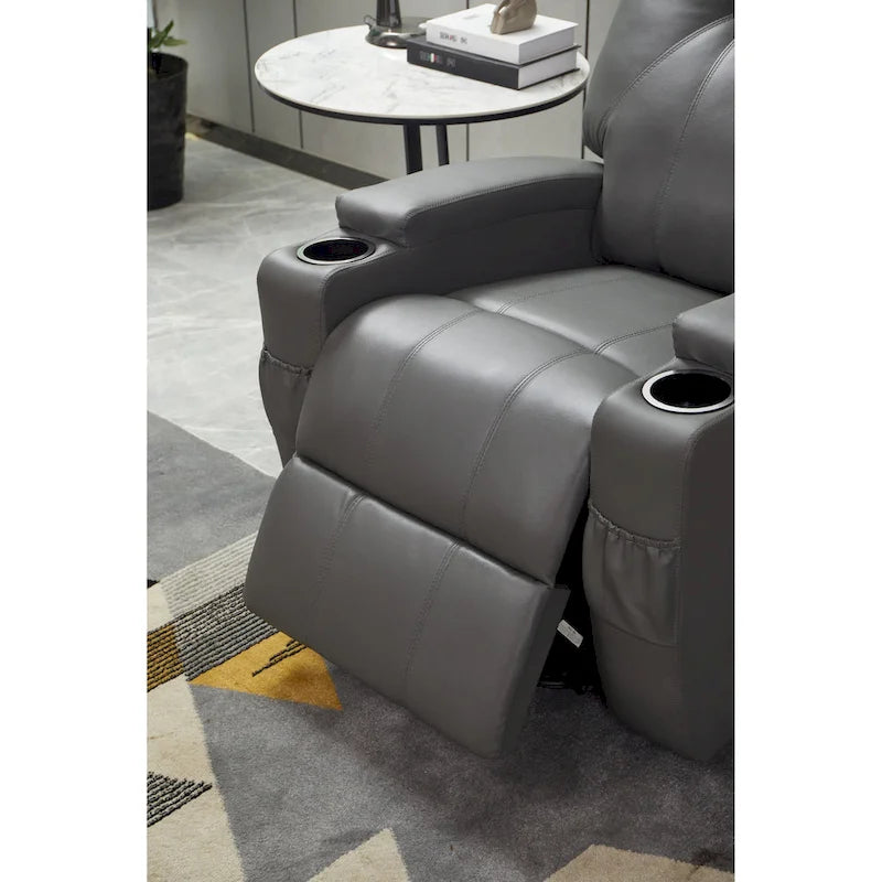 Fauteuil inclinable, canapé inclinable moderne en similicuir avec porte-gobelets et télécommande