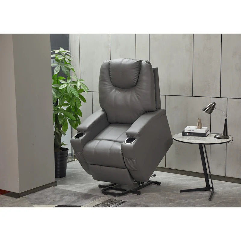Fauteuil inclinable, canapé inclinable moderne en similicuir avec porte-gobelets et télécommande