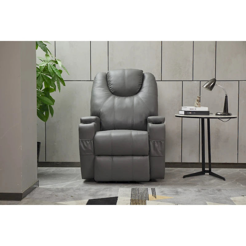 Fauteuil inclinable, canapé inclinable moderne en similicuir avec porte-gobelets et télécommande