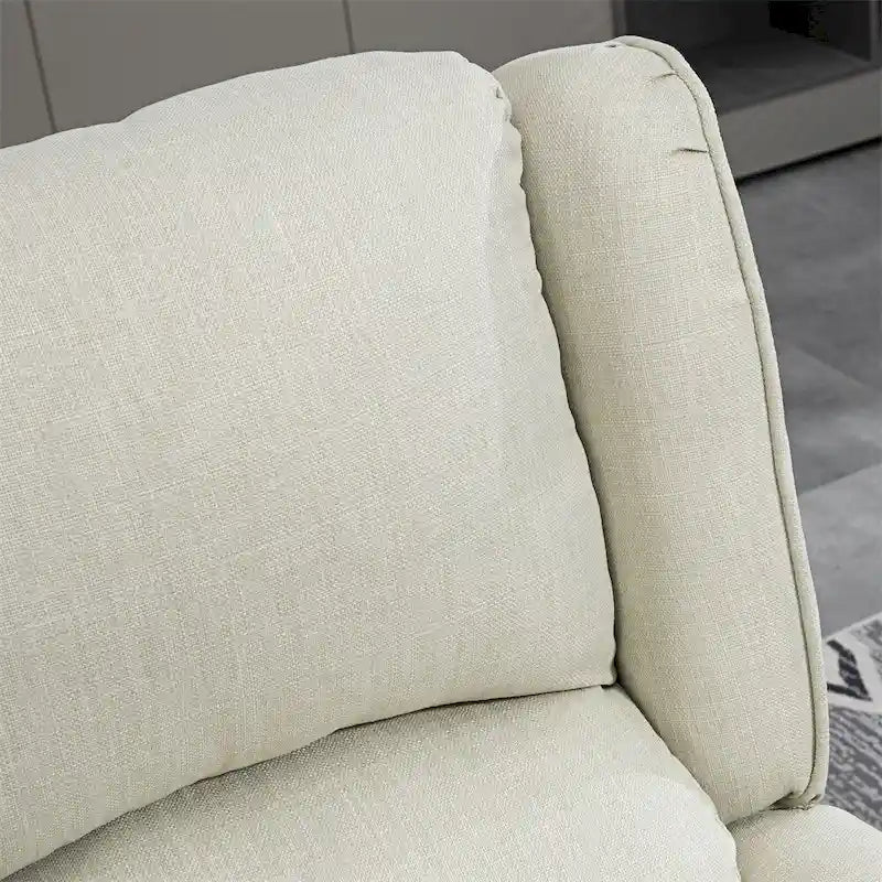 Fauteuil inclinable massant en lin avec fonction chauffante, repose-pieds et pochette latérale