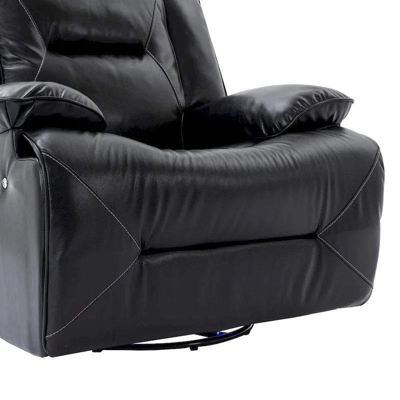 Fauteuil inclinable de cinéma maison à 2 places, inclinable manuel avec bande lumineuse à LED, deux porte-gobelets et un compartiment de rangement