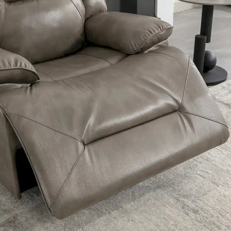 Fauteuil inclinable de cinéma maison à 2 places, inclinable manuel avec bande lumineuse à LED, deux porte-gobelets et un compartiment de rangement