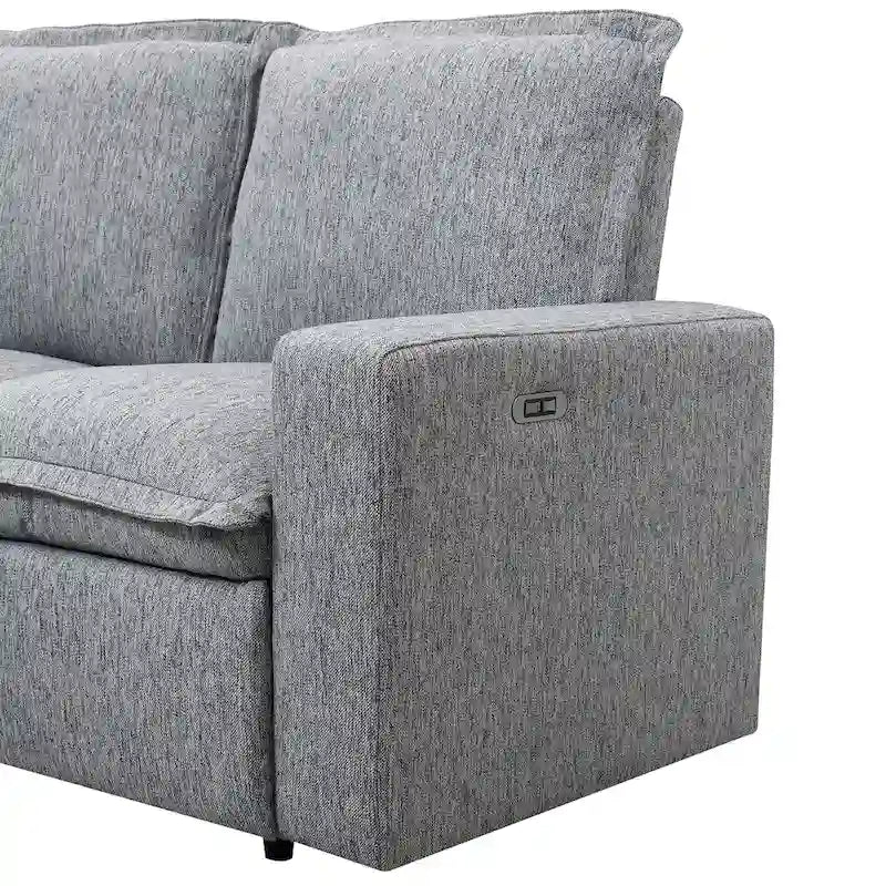 Fauteuil inclinable électrique Siège de cinéma maison Chaise souple avec port USB pour salon, chambre, salle de cinéma, beige