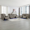 Fauteuil inclinable de cinéma maison Fauteuil inclinable manuel avec bande lumineuse LED Deux porte-gobelets intégrés pour salon, chambre, noir,
