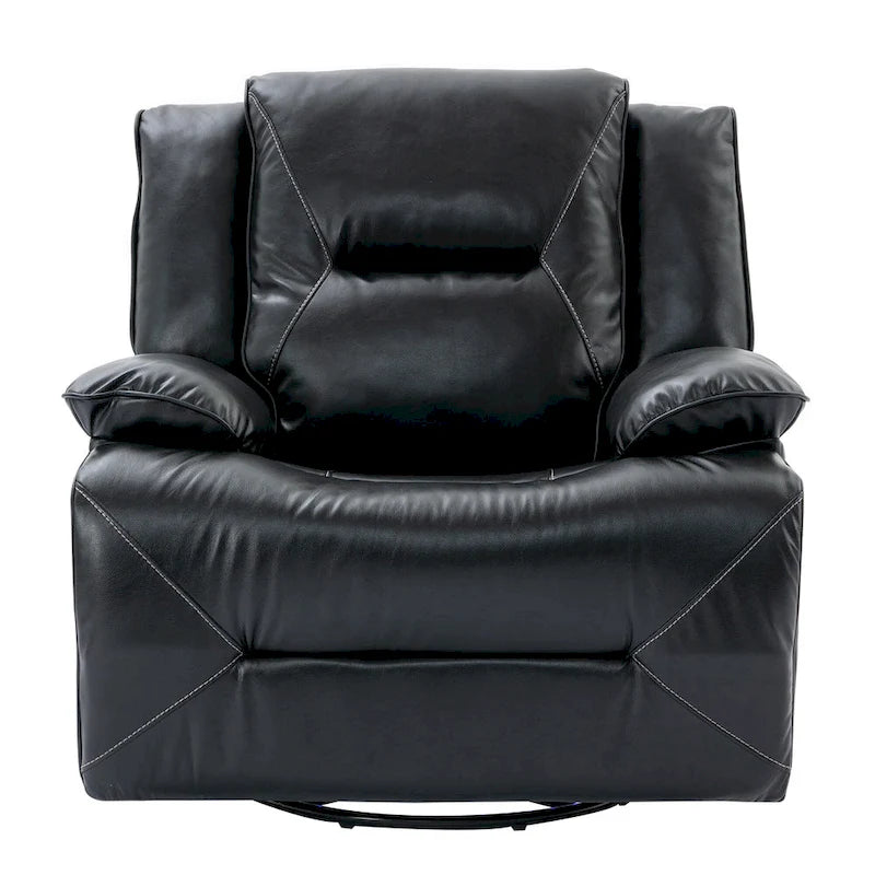 Fauteuil inclinable de cinéma maison Fauteuil inclinable manuel avec bande lumineuse LED Deux porte-gobelets intégrés pour salon, chambre, noir,